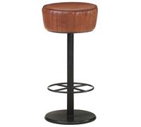 VidaXL Sgabello da Bar Marrone in Vera Pelle