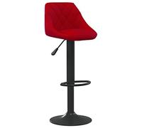 vidaXL Sgabello da Bar Rosso Vino in Velluto
