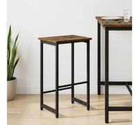 vidaXL Sgabello da bar Rovere Fumo 40 x 32 x 74 cm, Sgabello Bar Rettangolare, Seduta Moderna, Regolabile, Legno Ingegnerizzato, Struttura Acciaio, Design Minimalista
