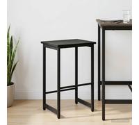 vidaXL Sgabello da bar Rovere Nero 40 x 32 x 74 cm, Sgabello Bar Rettangolare, Seduta Moderna, Regolabile, Legno Ingegnerizzato, Struttura Acciaio, Design Minimalista