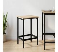 vidaXL Sgabello da bar Rovere Sonoma 40 x 32 x 64 cm, Sedia Bar Moderna con Poggiapiedi, Struttura in Acciaio Resistente ai Graffi, Soluzione Stilosa per Interni