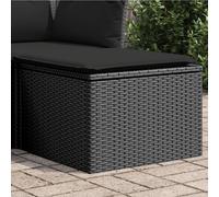 vidaXL Sgabello Giardino con Cuscino Nero 55x55x37 cm in Polyrattan