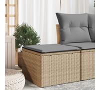 vidaXL Sgabello Giardino con Cuscino Beige 55x55x37 cm in Polyrattan