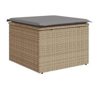 vidaXL Sgabello Giardino con Cuscino Beige 55x55x37 cm in Polyrattan