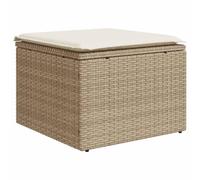 vidaXL Sgabello Giardino con Cuscino Beige 55x55x37 cm in Polyrattan