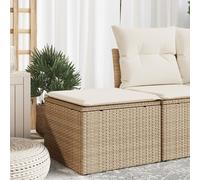 vidaXL Sgabello Giardino con Cuscino Beige 55x55x37 cm in Polyrattan