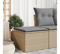 vidaXL Sgabello Giardino con Cuscino Beige 55x55x37 cm in Polyrattan