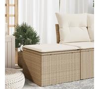vidaXL Sgabello Giardino con Cuscino Beige 55x55x37 cm in Polyrattan