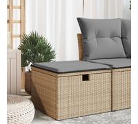 vidaXL Sgabello Giardino con Cuscino Beige 55x55x37 cm in Polyrattan