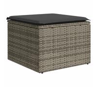 vidaXL Sgabello Giardino con Cuscino Grigio 55x55x37 cm in Polyrattan