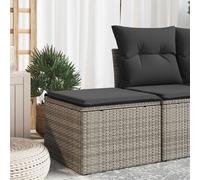 vidaXL Sgabello Giardino con Cuscino Grigio 55x55x37 cm in Polyrattan