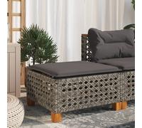 vidaXL Sgabello Giardino con Cuscino Grigio 63,5x56x32cm in Polyrattan