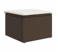 vidaXL Sgabello Giardino con Cuscino Marrone 55x55x37 cm in Polyrattan