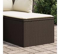 vidaXL Sgabello Giardino con Cuscino Marrone 55x55x37 cm in Polyrattan