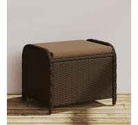 vidaXL Sgabello Giardino con Cuscino Marrone 58x46x46 cm in Polyrattan