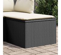 vidaXL Sgabello Giardino con Cuscino Nero 55x55x37 cm in Polyrattan