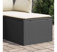 vidaXL Sgabello Giardino con Cuscino Nero 55x55x37 cm in Polyrattan
