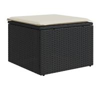 vidaXL Sgabello Giardino con Cuscino Nero 55x55x37 cm in Polyrattan