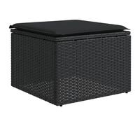 vidaXL Sgabello Giardino con Cuscino Nero 55x55x37 cm in Polyrattan