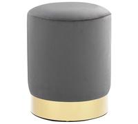 vidaXL Sgabello Lusso Imbottito in Schiuma Morbido Elegante Moderno Poggiapiedi Tavolino Base in Metallo Pouf Grigio Scuro e Oro in Velluto