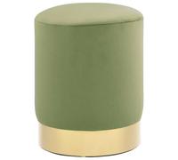 vidaXL Sgabello Lusso Imbottito in Schiuma Morbido Elegante Moderno Poggiapiedi Tavolino Base in Metallo Pouf Verde Senape e Oro in Velluto
