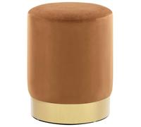 vidaXL Sgabello Lusso Imbottito in Schiuma Morbido Elegante Moderno Poggiapiedi Tavolino Base in Metallo Pouf Marrone e Oro in Velluto
