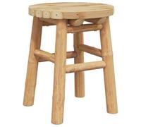 vidaXL Sgabello pieghevole in bambù, seduta rotonda in fibra di bambù naturale, 30 x 36 cm, leggero, design compatto per interni ed esterni, soggiorno, sala da pranzo, patio, finitura rustica beige,