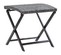 vidaXL Sgabello Pieghevole in Polyrattan Grigio