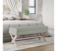 vidaXL Sgabello Portaoggetti Grigio chiaro 110x45x49 cm in Velluto