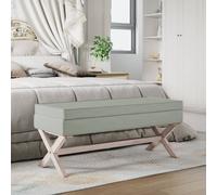 vidaXL Sgabello Portaoggetti Grigio chiaro 110x45x49 cm in Velluto
