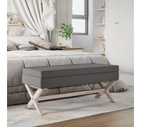 vidaXL Sgabello Portaoggetti Grigio Scuro 110x45x49 cm in Tessuto
