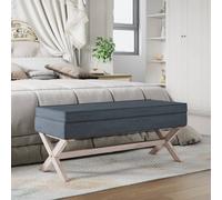 vidaXL Sgabello Portaoggetti Grigio Scuro 110x45x49 cm in Velluto
