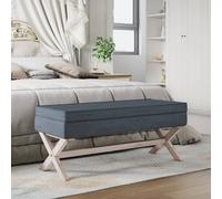 vidaXL Sgabello Portaoggetti Grigio Scuro 110x45x49 cm in Velluto