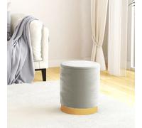 vidaXL Sgabello Rotondo con Contenitore Grigio Chiaro in Velluto 31 x 37 cm