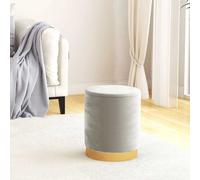 vidaXL Sgabello Rotondo con Contenitore Grigio Chiaro Velluto 31x37 cm