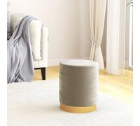 vidaXL Sgabello Rotondo con Contenitore Grigio Scuro in Velluto 31 x 37 cm