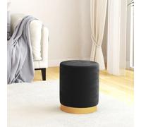 vidaXL Sgabello Rotondo con Contenitore Nero in Velluto 31 x 37 cm