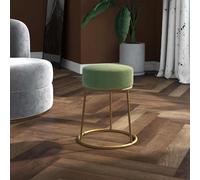 vidaXL Sgabello Rotondo Verde Senape in Velluto