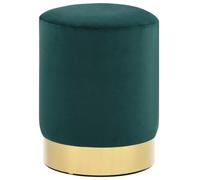 vidaXL Sgabello Lusso Imbottito in Schiuma Morbido Elegante Moderno Poggiapiedi Tavolino Base in Metallo Pouf Verde Scuro e Oro in Velluto