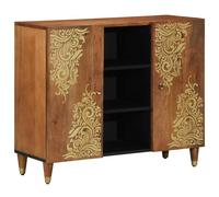 vidaXL Sideboard 90x33x75 cm in legno massello di mango