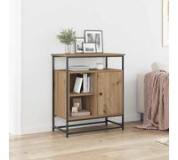 vidaXL Sideboard Artisan Quercia 69x35x80 cm Legno ingegnerizzato e Acciaio