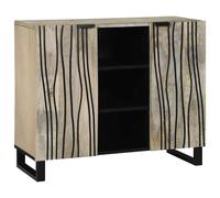 vidaXL Sideboard Bianco 90 x 33 x 75 cm legno massello di mango