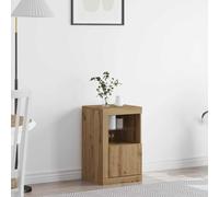 vidaXL Sideboard con luci LED in rovere artigianale 41x37x67 cm