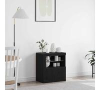 vidaXL Sideboard con luci LED Nero Rovere 60,5x37x67 cm