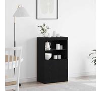 vidaXL Sideboard con luci LED Rovere Nero 60x37x100 cm