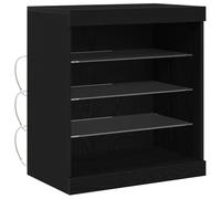 vidaXL Sideboard Contemporaneo in Rovere Nero | Design Rettangolare in Legno Massello con Finitura Opaca Perfetto per Sale da Pranzo e Soggiorno Armadio di Stoccaggio Multi Funzionale
