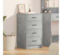 vidaXL Credenza in legno ingegnerizzato grigio cemento - mobile da pranzo/contenitore per soggiorno/sala da pranzo - moderna finitura opaca, quattro cassetti - design rettangolare