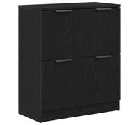 vidaXL Credenza moderna in rovere nero con ampio spazio di archiviazione e design elegante | legno lavorato per uso interno forma rettangolare accesso facile porte a cerniera mobili da pranzo