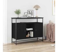 vidaXL Sideboard Nero Rovere 100x35x80 cm Legno ingegnerizzato e Acciaio