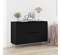 vidaXL Sideboard Nero Rovere 101,5x35x70 cm Legno ingegnerizzato